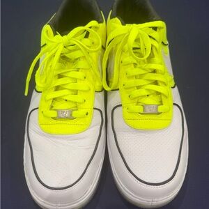 Men's Neon Yellow and White Athletic Sneakers